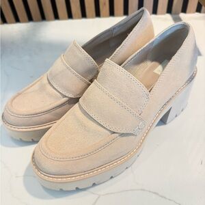 Dolce Vita Chunky Loafer in Light Beige Suede